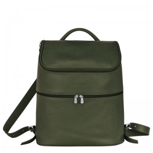 Women Longchamp Le Foulonné Backpack Khaki | Ireland-836RWLEGJ