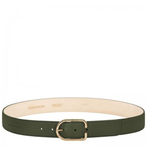 Women Longchamp Le Foulonné Belt Khaki | Ireland-759FVWPZN