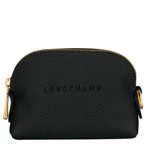 Women Longchamp Le Foulonné Coin Purse Black | Ireland-712HYUKBT