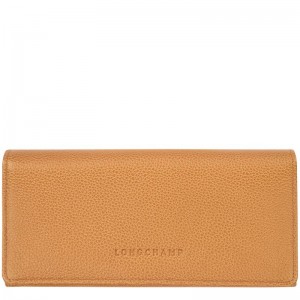 Women Longchamp Le Foulonné Continental Wallet Brown | Ireland-832TUHXGD