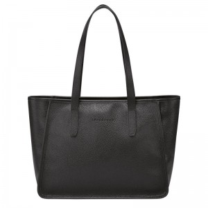 Women Longchamp Le Foulonné L Tote Bag Black | Ireland-513OUDRBX