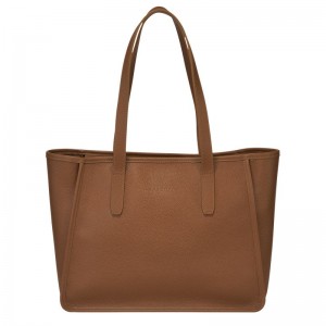 Women Longchamp Le Foulonné L Tote Bag Brown | Ireland-563YEGUDO