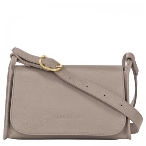 Women Longchamp Le Foulonné M Crossbody Bag Grey | Ireland-916ZKELRJ
