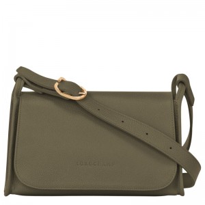 Women Longchamp Le Foulonné M Crossbody Bag Khaki | Ireland-308RXPBTD