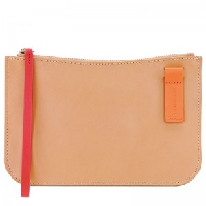 Women Longchamp Le Foulonné Pouch Orange | Ireland-421NZXAVF
