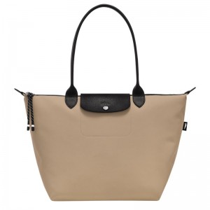 Women Longchamp Le Pliage Energy L Tote Bag Beige | Ireland-253LGBUKA