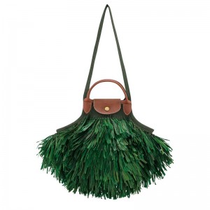 Women Longchamp Le Pliage Filet L Mesh Bag Khaki | Ireland-372SBYNIF