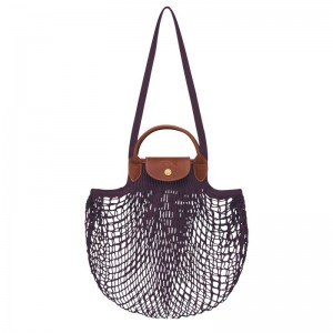 Women Longchamp Le Pliage Filet L Mesh Bag Dark Purple | Ireland-681IVLDZK