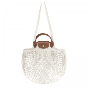 Women Longchamp Le Pliage Filet L Mesh Bag Cream | Ireland-584OSWVHN