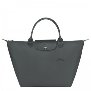 Women Longchamp Le Pliage Green M Handbag Deep Grey | Ireland-206RMGAIC