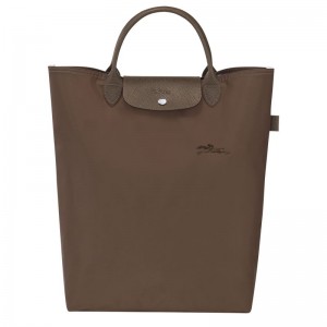 Women Longchamp Le Pliage Green M Tote Bag Dark Brown | Ireland-962TPVHYQ