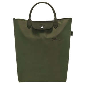Women Longchamp Le Pliage Green M Tote Bag Dark Green | Ireland-628OASLNG
