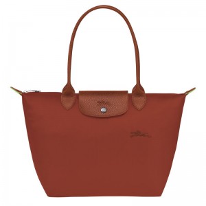 Women Longchamp Le Pliage Green M Tote Bag Brown | Ireland-017DZAIGF