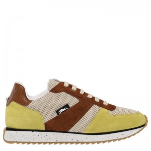 Women Longchamp Le Pliage Green Sneakers Light Green / Brown | Ireland-907XOZFTE