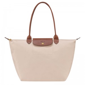 Women Longchamp Le Pliage Original L Tote Bag Beige | Ireland-836CFDPEJ