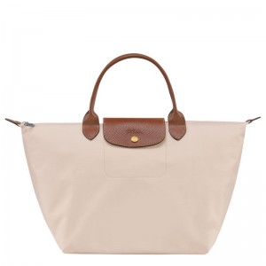 Women Longchamp Le Pliage Original M Handbag Beige | Ireland-293KIYUHQ