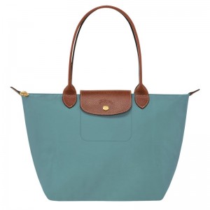 Women Longchamp Le Pliage Original M Tote Bag Blue | Ireland-765MZOQYH