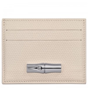Women Longchamp Le Roseau Card Holder Beige | Ireland-137ENZYIQ