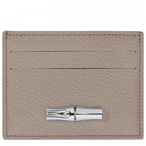 Women Longchamp Le Roseau Card Holder Beige | Ireland-792WZXBJH