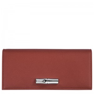 Women Longchamp Le Roseau Flap Wallet Brown | Ireland-803ETMRYG