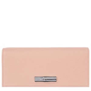 Women Longchamp Le Roseau Flap Wallet Rose | Ireland-705PKWDXL