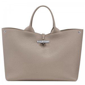 Women Longchamp Le Roseau L Handbag Beige | Ireland-254EBFQTN