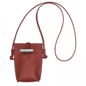 Women Longchamp Le Roseau Phone Case Brown | Ireland-264ZJRVLU