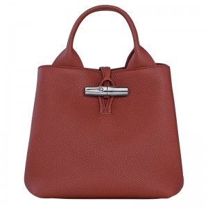 Women Longchamp Le Roseau S Handbag Brown | Ireland-807KIEBAM