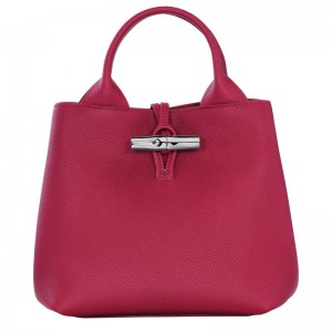 Women Longchamp Le Roseau S Handbag Dark Pink | Ireland-607BJYEGA