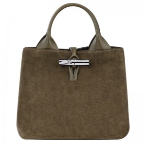 Women Longchamp Le Roseau S Handbag Olive | Ireland-756KXYUJN