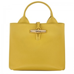 Women Longchamp Le Roseau S Handbag Yellow | Ireland-680BNLVTG