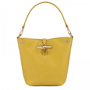 Women Longchamp Le Roseau Xs Bucket Bag Yellow | Ireland-258IYMSDV