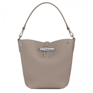 Women Longchamp Le Roseau Xs Bucket Bag Beige | Ireland-281ZLIRDX