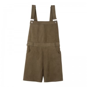 Women Longchamp Leather Jumpsuit Olive | Ireland-980LHGPAY