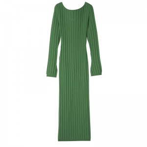 Women Longchamp Long Dress Green | Ireland-561KIDUMW
