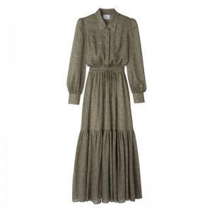 Women Longchamp Long Dress Green | Ireland-679AEBMZO