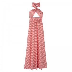 Women Longchamp Long Dress Pink | Ireland-106CDIYNV
