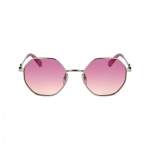 Women Longchamp Metal Sunglasses Gold / Pink | Ireland-910WMTAQL