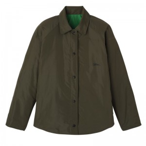 Women Longchamp Padded Blouson Jacket Khaki / Green | Ireland-124SFNMPO