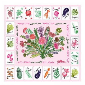 Women Longchamp Pink And Green 50 Scarf Pink / Multicolor | Ireland-180KZEPOW