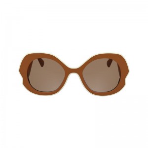 Women Longchamp Plant Based Resin Sunglasses Brown | Ireland-379FGONJS