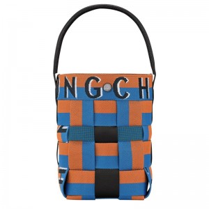 Women Longchamp Re-play Xs Bucket Bag Blue / Orange | Ireland-186CXHUQZ