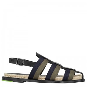 Women Longchamp Shadow Sandals Black | Ireland-105WYAVNC