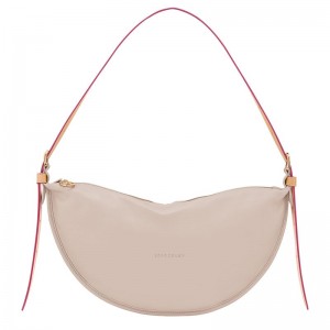Women Longchamp Smoothie M Crossbody Bag Beige | Ireland-043EQNSUR