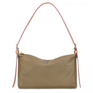 Women Longchamp Smoothie M Crossbody Bag Olive | Ireland-461RKOWLV