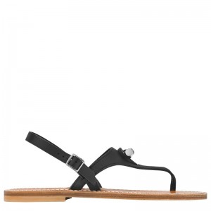 Women Longchamp X K.Jacques Sandals Black | Ireland-401CPWKFR
