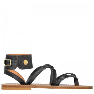 Women Longchamp X K.Jacques Sandals Black | Ireland-964HGDOWC