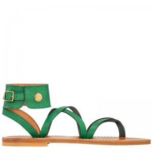 Women Longchamp X K.Jacques Sandals Green | Ireland-654AJVHET