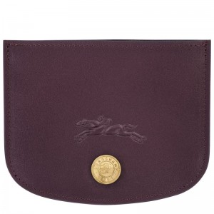 Women Longchamp Épure Card Holder Dark Purple | Ireland-043UVWCBX