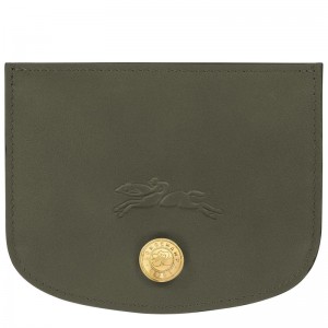 Women Longchamp Épure Card Holder Khaki | Ireland-503ODVFSJ
